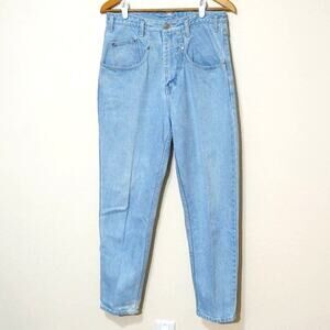 LA Gear super high waisted 80s tapered jeans light wash L.A. Gear